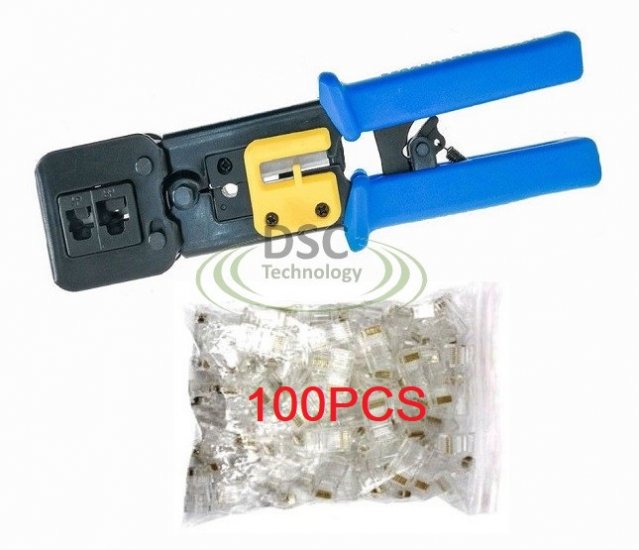 (image for) EZ-RJ45 Crimping Tool End Pass Through Cat6/Cat5 +100Connectors