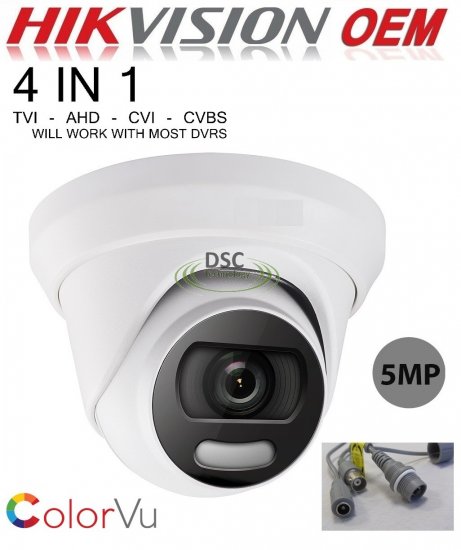 (image for) 5MP ColorVu Fixed Turret Camera (switchable TVI/AHD/CVI/CVBS)