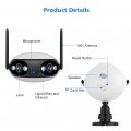 (image for) Wifi/PoE Panoramic 8MP 180° Dual Lens Full Color IR IP Camera Bullet iCSee/XMEYE