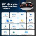 (image for) Wifi/PoE Panoramic 8MP 180° Dual Lens Full Color IR IP Camera Bullet iCSee/XMEYE