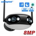 (image for) Wifi/PoE Panoramic 8MP 180° Dual Lens Full Color IR IP Camera Bullet iCSee/XMEYE