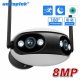 (image for) Wifi/PoE Panoramic 8MP 180° Dual Lens Full Color IR IP Camera Bullet iCSee/XMEYE
