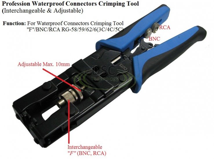 (image for) 3 in 1 Compression Tool BNC/RCA CRIMP TOOL RG59/RG6