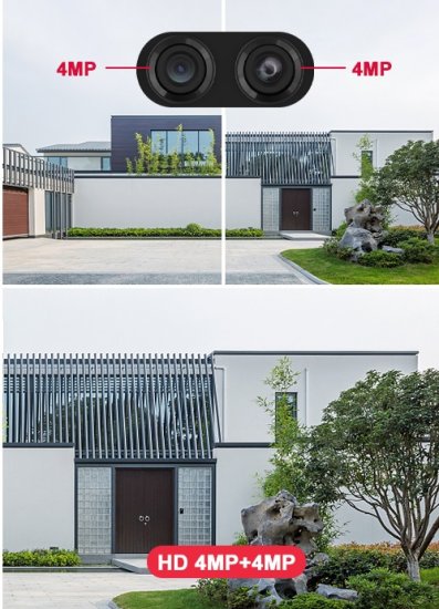 (image for) 8MP 4K Wifi Security Camera Dual Lens 1-8X Zoom Outdoor PTZ IP Night Vision Camera