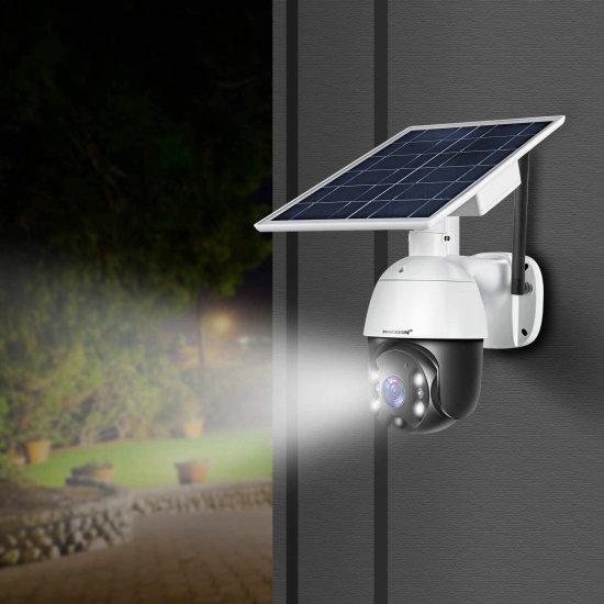 (image for) Cellular 4G LTE Wireless Outdoor PTZ Security Camera with Solar Battery Power