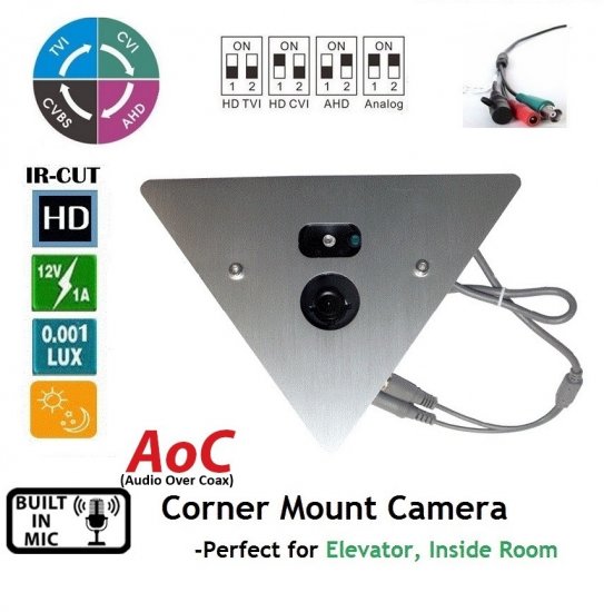 (image for) HD BNC Solution 2MP/5MP HD Camera Professional Corner Camera (CVI/TVI/AHD/CVBS)2.8mm lens Built-in MIC