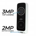 (image for) HD 3MP + 2MP Dual Lens Weatherproof Video Doorbell Wi-Fi Security Camera w/ 2-Way Audio, Human Body & Package Detection (ED-525B-WB)
