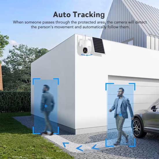 (image for) 2K AOV Solar Camera Outdoor Wireless WiFi, 2.4GHz&5Ghz WiFi Security Camera,Color Night Vision, Smart 24/7 Recording, Auto-Tracking, IP66