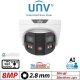 (image for) IPC3K28SE-ADF28KMC-DL-I0 Uniview 8MP Colorhunter Dual Lens IP Turret Dome Camera, 180 Degree, NDAA