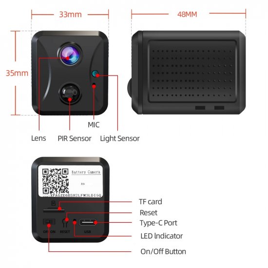 (image for) 4G LTE Cellular Security Camera, PIR Motion Sensor, 25-Days Standby Battery Life, Portable Cellular Trail Mini Camera