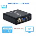 (image for) 4K TVI/AHD/CVI to HDMI/VGA/VCVBS Converter Support Camera up to 4K(8MP) Input, 1ch BNC Loop Out for Monitor or DVR