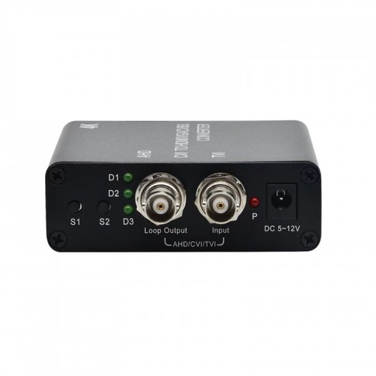 (image for) 4K TVI/AHD/CVI to HDMI/VGA/VCVBS Converter Support Camera up to 4K(8MP) Input, 1ch BNC Loop Out for Monitor or DVR
