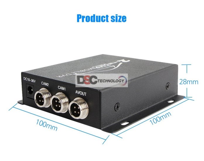 (image for) 2CH Mini Mobile AHD DVR HD 5MP 2 Channel Dual SD Card Slot Support 128GB/CVBS Remote Vehicle DVR for Truck Taxi Car