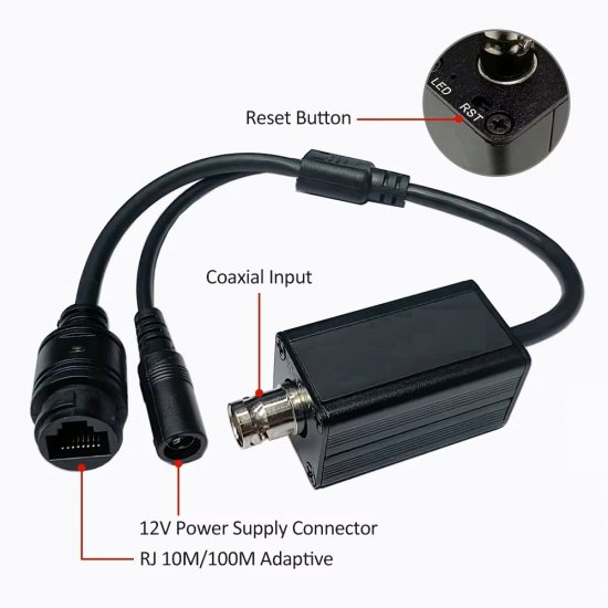 (image for) AHD/TVI/CVI /CVBS Signal Source Analog to IP Camera Converter 2MP 1080P Full HD, ONVIF Protocol, RJ45 Output For NVR Systems