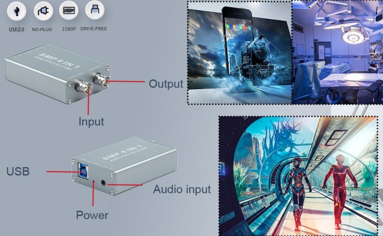 (image for) 4K 4-in-1 BNC To USB Capture Card AHD TVI CVI CVBS To USB Capture for Video Recorder