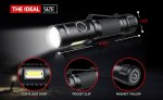 (image for) Flashlight, Magnetic LED Flashlight,Small Powerful EDC Flashlight A5 with COB Side Light,700 lumens,6 Modes,2 Types Batteries,Waterproof for Camping, Emergency