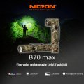 (image for) NICRON Flashlight, Rechargeable Twist Flashlight B70 Max 3500 Lumen LED Flashlight 5-Color Light 90 Degree Clamp with 360 Rotary Clip Waterproof