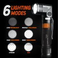 (image for) NICRON Flashlights,Rechargeable Magnetic Flashlight Super Bright 1000 lumens 6 Modes led Flashlight for Camping,Garage Work, 90°Twist EDC Pocket Tactical Flashlight IP65 Waterproof N9