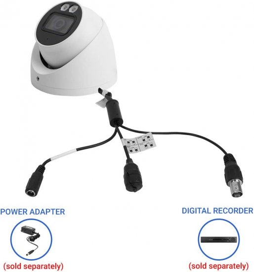 (image for) Dahua OEM 5MP Full Color HDCVI Dome Camera Mic Audio CVI/CVBS/AHD/TVI