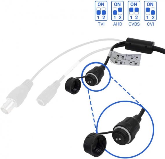 (image for) Dahua OEM 5MP Full Color HDCVI Dome Camera Mic Audio CVI/CVBS/AHD/TVI