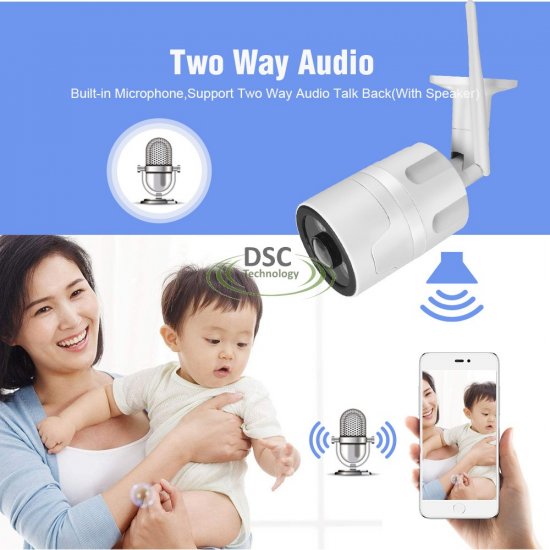 (image for) 5.0MP Onvif WiFi Panoramic Audio IP Bullet Camera in/outdoor 12V