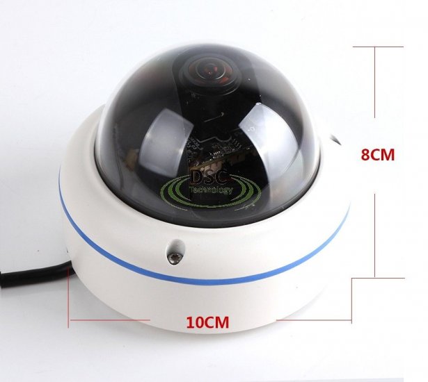 (image for) 3MP In/Outdoor fisheye Panoramic Security Dome camera PoE Onvif