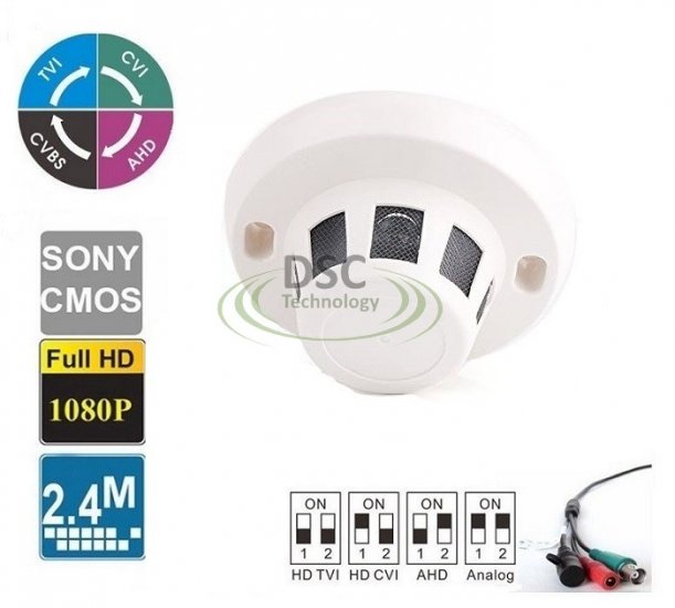 (image for) HD 1080P Hidden Camera Smoke Detector Covert 2.4MP 2.8mm Lens