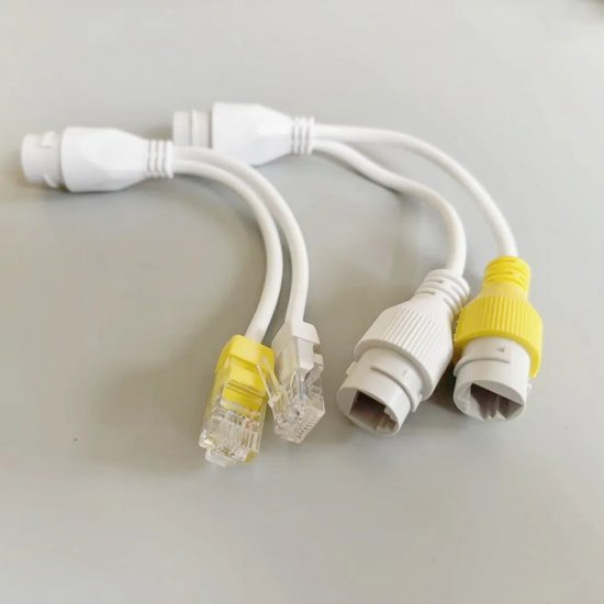 (image for) Ethernet Splitter Waterproof POE Combiner Splitter Adapter Run 2 IP Camera on 1 Network RJ45 Splitter Cable Cable