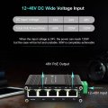 (image for) Mini Industrial 5 Ports Gigabit PoE Switch Hardened 5 Port RJ45 10/100/1000Mbps 802.3at Ethernet Switch Din Rail Mount PoE+ Switch 10Gbps Switching Capacity