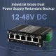 (image for) Mini Industrial 5 Ports Gigabit PoE Switch Hardened 5 Port RJ45 10/100/1000Mbps 802.3at Ethernet Switch Din Rail Mount PoE+ Switch 10Gbps Switching Capacity
