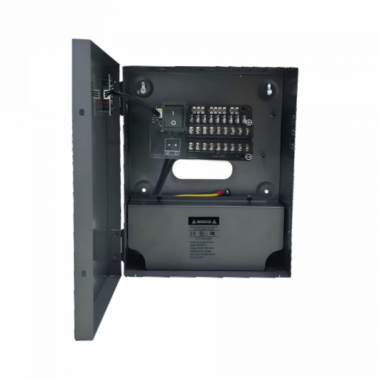 (image for) 9 Channel DC Power Supply Box for Security Cameras 12VDC, 10Amp UL Listed