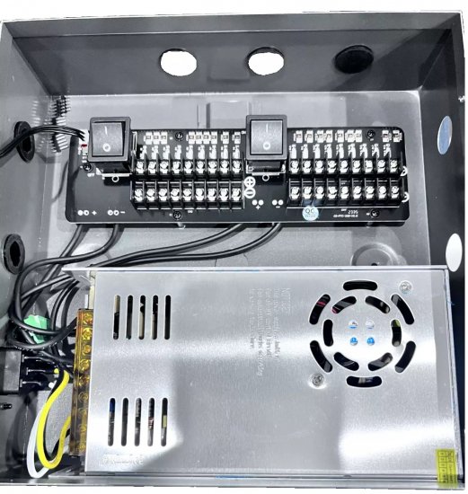 (image for) 18 Channel DC Power Supply Box for Security Cameras 12VDC, 20Amp UL Listed