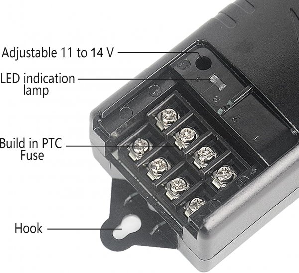 (image for) 110 Volt AC to 12 Volt 12V DC 5 Amp 5A 4-Channel Power Supply for CCTV Cameras UL Listed