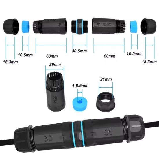 (image for) CAT6 CAT5e Inline Shielded Female RJ45 Outdoor Waterproof Cable Coupler