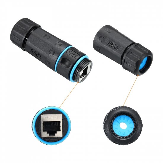 (image for) CAT6 CAT5e Inline Shielded Female RJ45 Outdoor Waterproof Cable Coupler