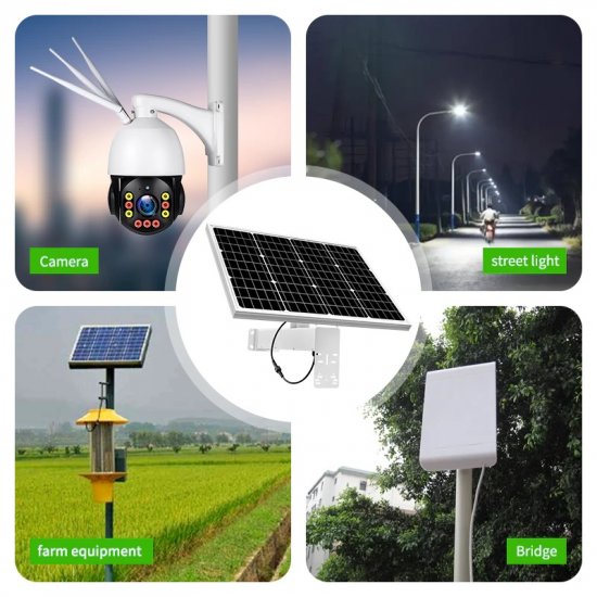 (image for) 40W Solar Panel Kit with 40A Battery, 12VDC 2.5A Output for Security Camera/4G/Wifi Camera