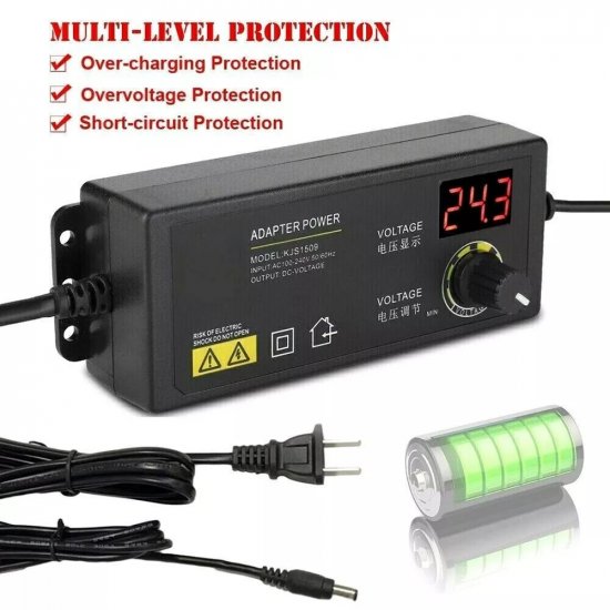 (image for) Adjustable AC/DC Power Supply Adapter Charger Variable Voltage 3V-36V Universal