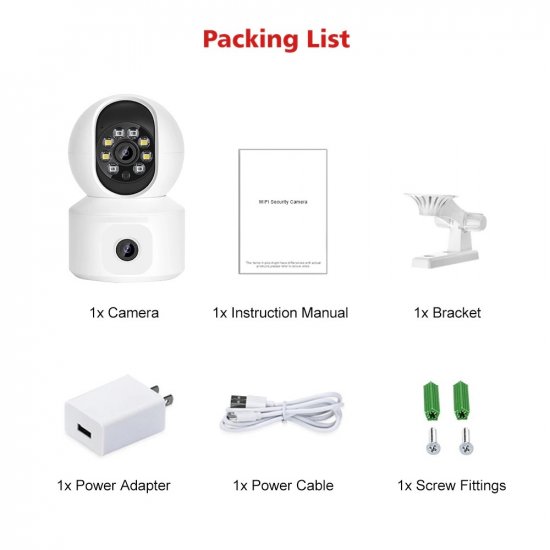 (image for) 4MP Dual Lens WiFi IP Camera Wired indoor CCTV PTZ Home Security Smart Camera