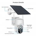 (image for) 4G LTE Cellular Solar Security Camera Wireless Outdoor, Alert PTZ Cameras with 5MP HD Night Vision, PIR Motion Sensor, 2 Way Audio, UBOX APP