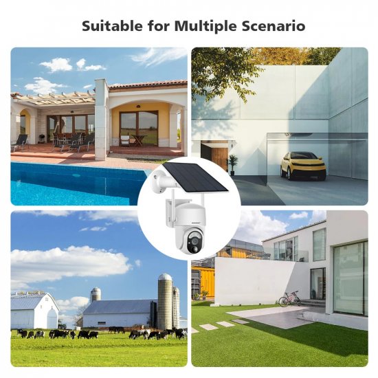 (image for) 4G LTE Cellular Solar Security Camera Wireless Outdoor, Alert PTZ Cameras with 5MP HD Night Vision, PIR Motion Sensor, 2 Way Audio, UBOX APP