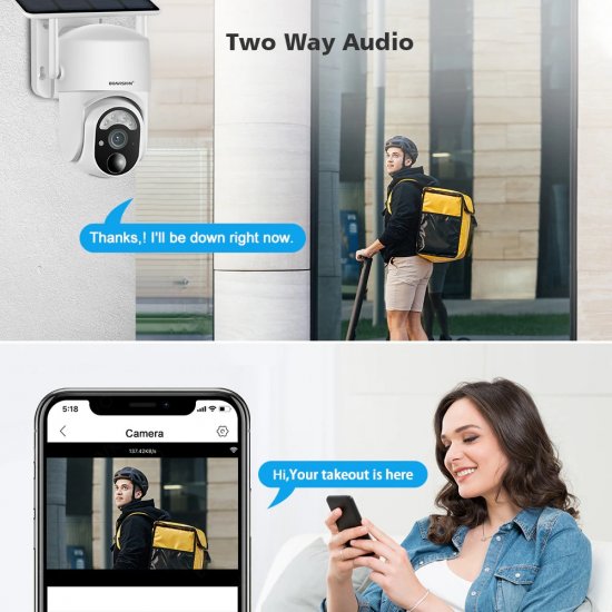 (image for) 4G LTE Cellular Solar Security Camera Wireless Outdoor, Alert PTZ Cameras with 5MP HD Night Vision, PIR Motion Sensor, 2 Way Audio, UBOX APP