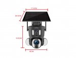 (image for) 4G LTE Solar PTZ Camera 6MP Dual Lens (3MP+3MP) 10x Optical Zoom lens, UBOX APP