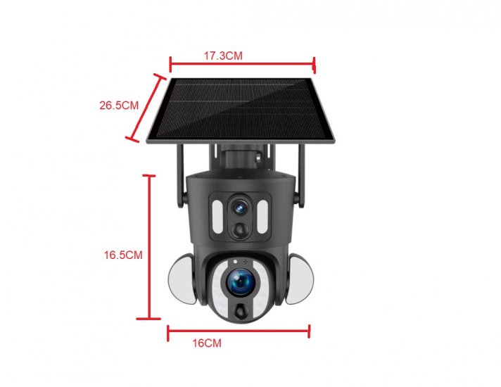 (image for) 4G LTE Solar PTZ Camera 6MP Dual Lens (3MP+3MP) 10x Optical Zoom lens, UBOX APP