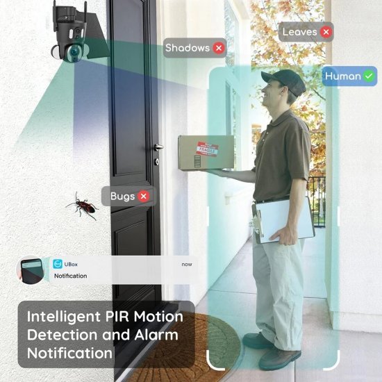(image for) 4G LTE Solar PTZ Camera 6MP Dual Lens (3MP+3MP) 10x Optical Zoom lens, UBOX APP