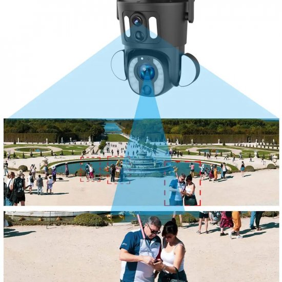 (image for) 4G LTE Solar PTZ Camera 6MP Dual Lens (3MP+3MP) 10x Optical Zoom lens, UBOX APP