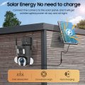 (image for) 4G LTE Solar PTZ Camera 6MP Dual Lens (3MP+3MP) 10x Optical Zoom lens, UBOX APP