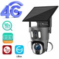 (image for) 4G LTE Solar PTZ Camera 6MP Dual Lens (3MP+3MP) 10x Optical Zoom lens, UBOX APP
