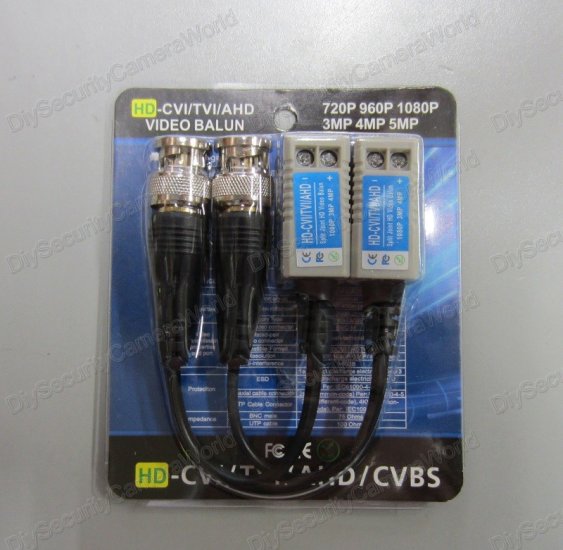 (image for) CCTV HD Video Baluns BNC Cat5/Cat6 Coaxial Cables Extender