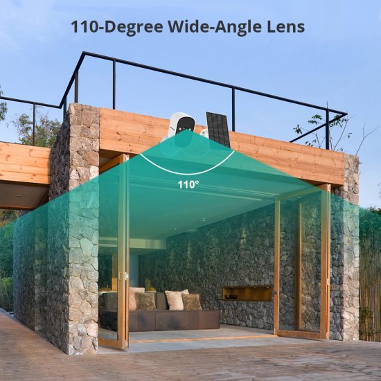 (image for) Battery/Solar Powered 1080P Rechargeable Wireless Security Camera In/Outdoor