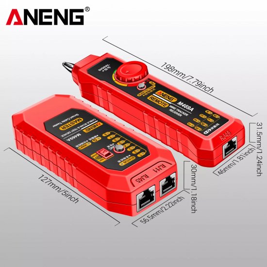 (image for) Cable Tracer Ethernet Network Cable Tester RJ45 RJ11 - Wire Toner Tracker
